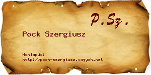 Pock Szergiusz névjegykártya
